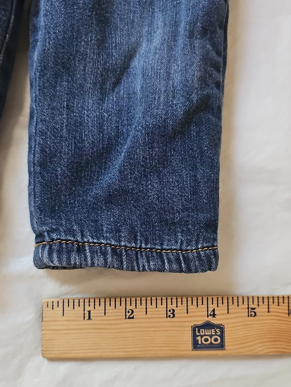 Old Navy Baby 3-6 Months Soft Denim Jeans with Red Fleece Lining Used